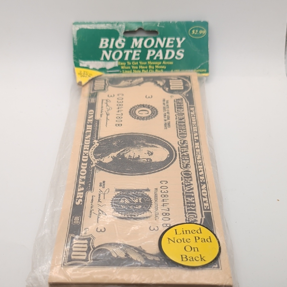 Vintage Big Money Note Pads 1995